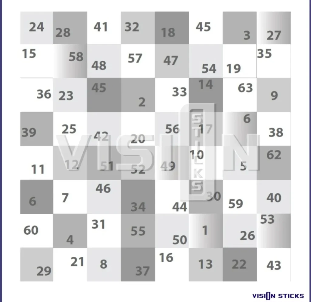 Number grid with shaded and unshaded squares.